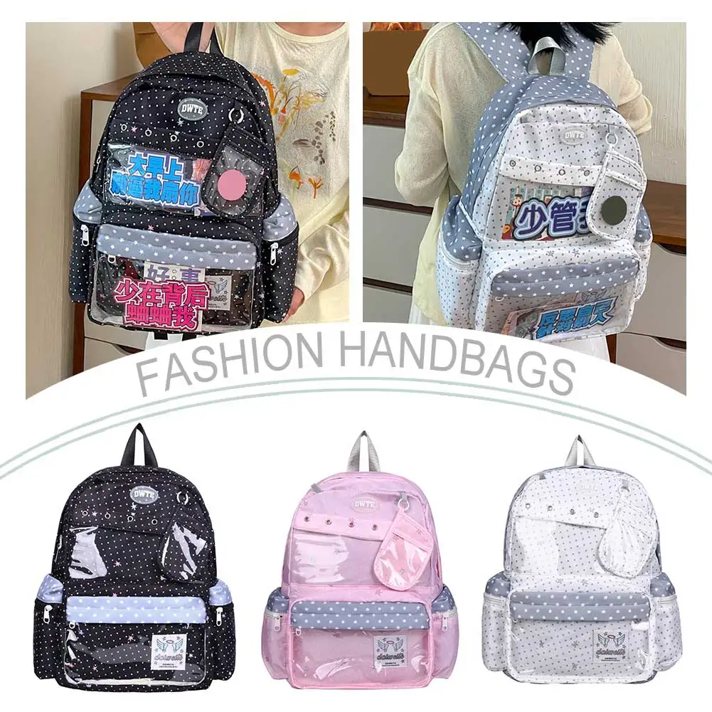 Multi Pockets Daypack Large Capacity Soft Stylish Rucksack with Compartments Cute Lightweight Backpacks Travel Carrying Package