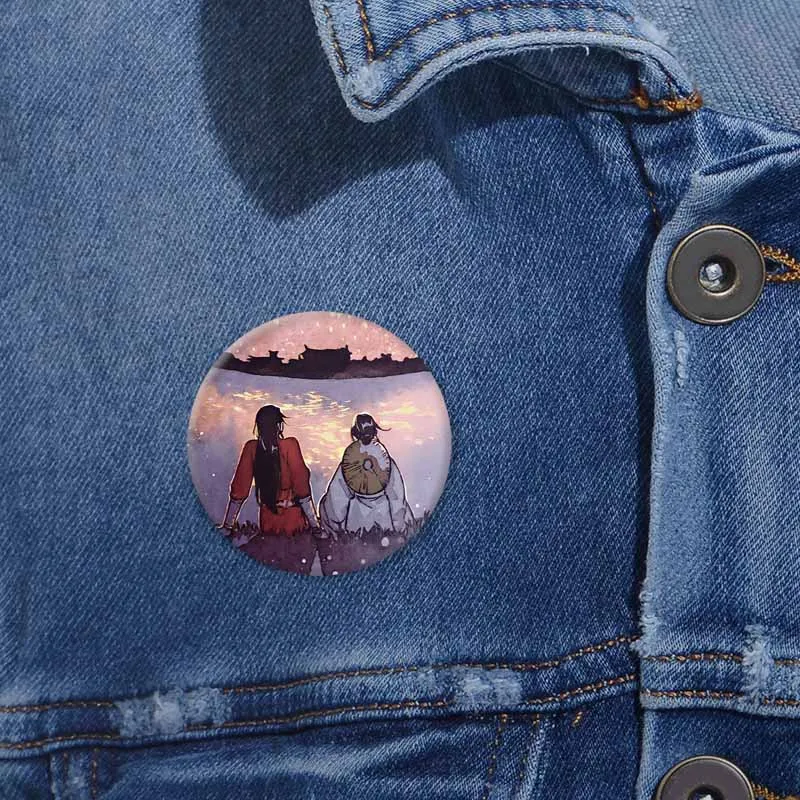 BL Anime Tian Guan Ci Fu Badge Handmade Tinplate Brooch Heaven Official’s Blessing Hua Cheng Cartoon Lapel Pins Jewelry Gifts