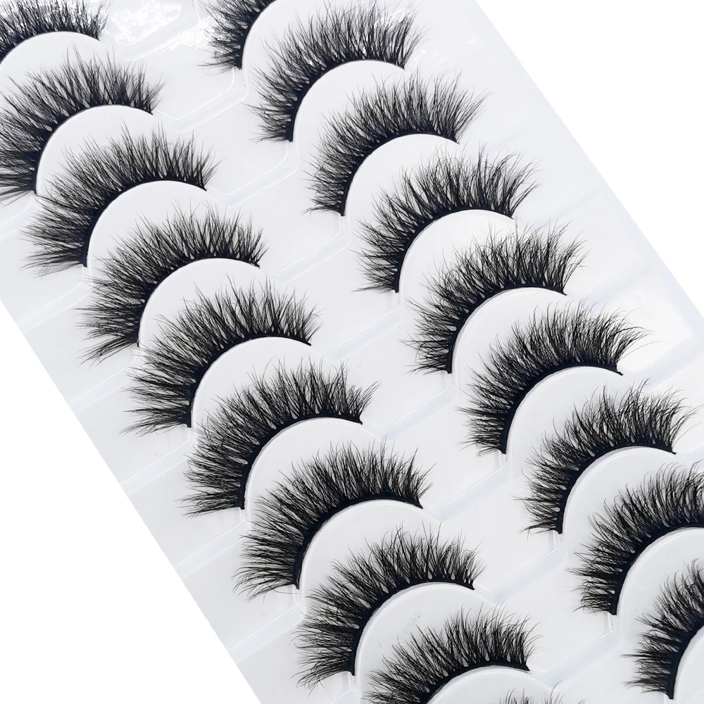HBZGTLAD 10 Paar künstliche Nerz-Falsche Wimpern, natürliches langes Make-up, 3D-Nerzwimpern, Verlängerungswimpern, kurze Nerzwimpern für Schönheit – Detail 22