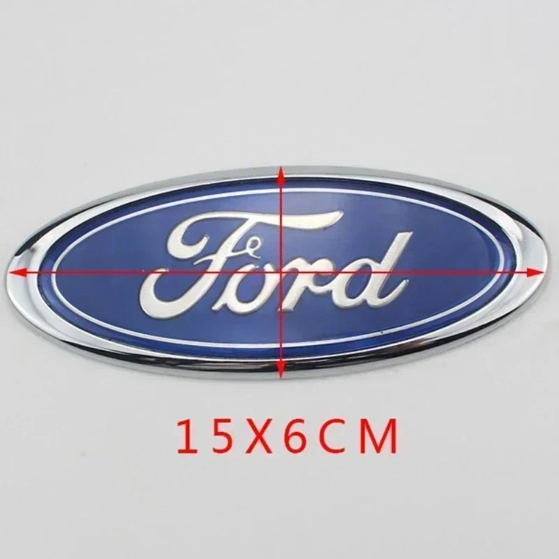 11.5x4.5cm/15x6cm Car Front Hood Emblem for Ford Fiesta Range Focus Mondeo Explorer Fusion Transit Edge Auto Rear Trunk Sticker