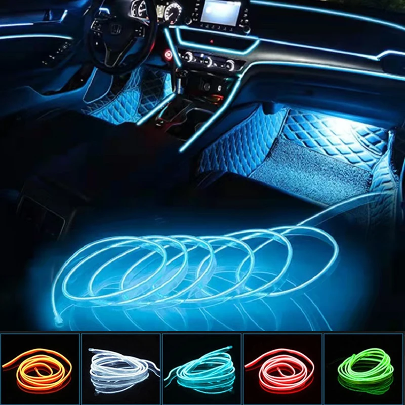 

Car LED Strip Interior Decorative Lamps Strips Atmosphere Lamp Cold Light Decorative Dashboard Console LED Ambient Lights 1/3/5M