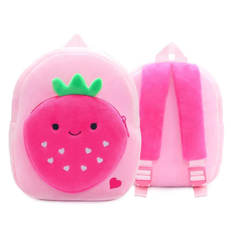 Children Strawberry School Backpack Designer Girl Boys Backpack Toddler Kids School Bags Kindergarten Cartoon Fruit Bag Mochilas