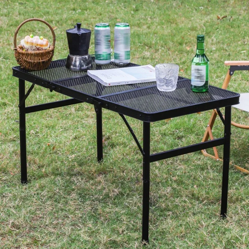 Outdoor Camping Folding Table Portable Iron Mesh Tables Multifunctional Moisture-proof Table Advertising Promotion Long Tables