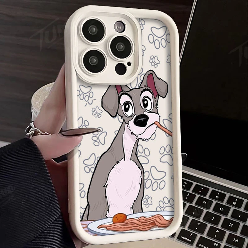 Disney Lady and the Tramp Phone Case for IPhone 16 15 14 13 12 11 Pro Max Mini XR XS X 7 8 Plus Soft TPU Back Cover