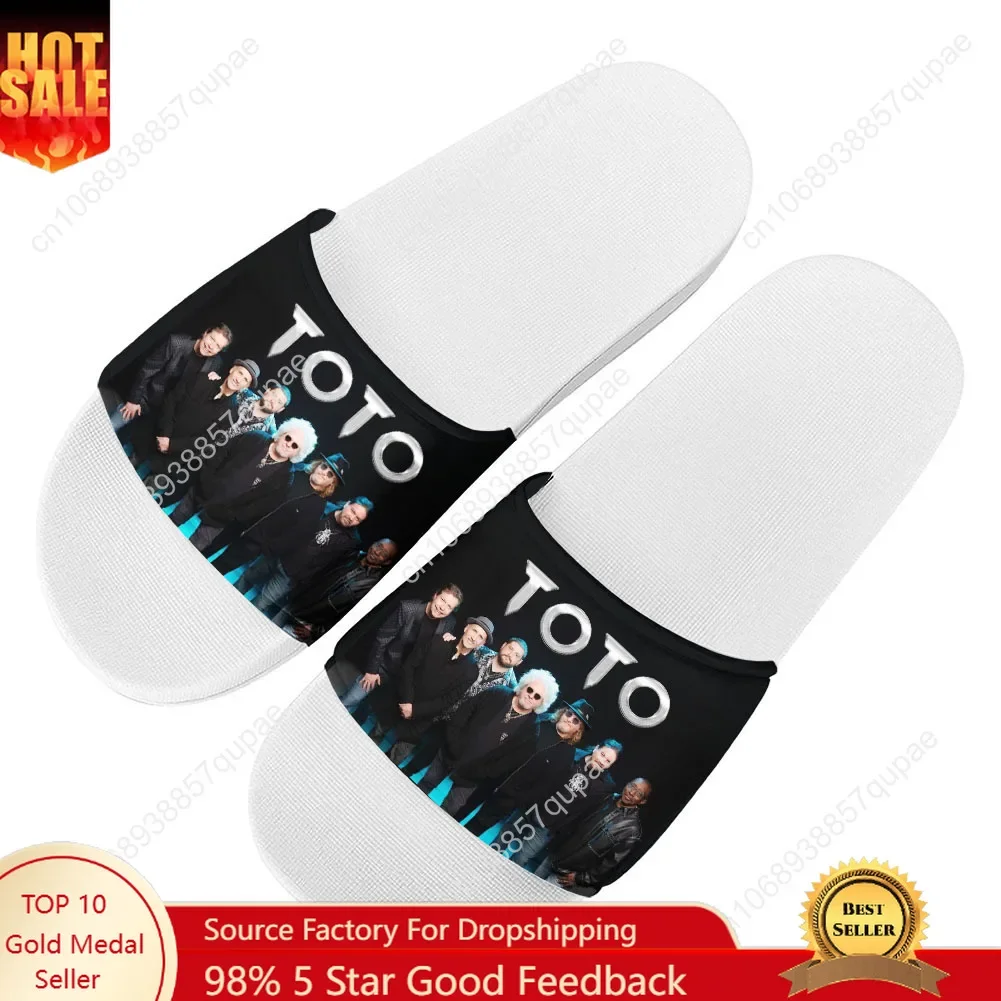 Toto Band Slippers Home Water Shoes Rock Music Men Women Teenagers Beach Pool Sandals High Quality Custom Summer Slipper
