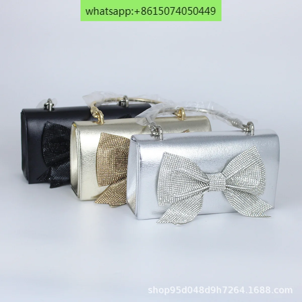 Evening dress bag, European and American style handbag, delicate bow, crossbody shoulder bag, women's bag