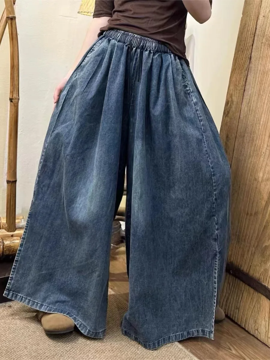 

Широкие джинсы с высокой талией, женские летние простые повседневные брюки с разрезом, свободные брюки прямого кроя, женские джинсовые узкие брюки