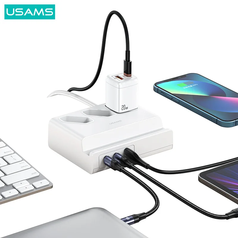 Youshi US-CC160 P1 65W Super Silicon ACC Fast Charging Plug-in Eurocode White 6 Jack wholesale