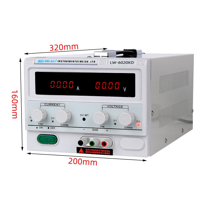 LW-6020KD 60V 20A Precision Digital Adjustable Switching DC Stabilized Power Supply LED Display for Laboratory Testing
