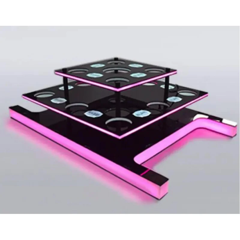 

GEMEI VIP LED Luc Belaire Champagne Bottle Presenter Carrier Pink Bottles Chariot for DJ Disco Events Party Lounge Bar NightClub