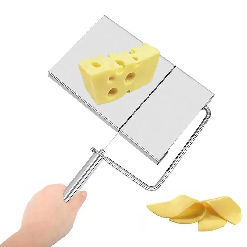 Stainless Steel Cheese Cutter Stainless Steel Durable Cheese Cutter With 6 Replacement Wires Durable Sausage Butter Ham Slicer