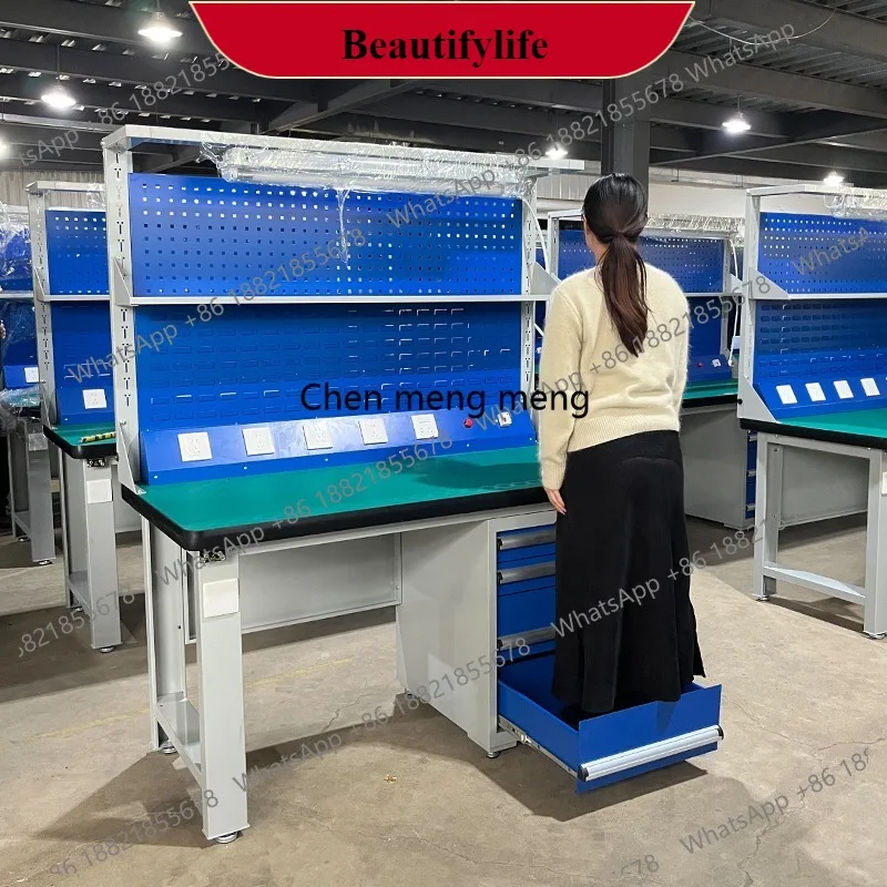 z189 Anti-Static ESD Workbench Heavy Duty Stainless Steel Cabinet 5-8 Drawers For Electronics Phone Repair Assembly Line