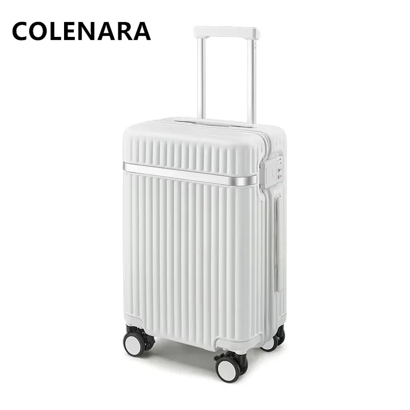 Colenara ชุดกระเป๋าเดินทางสำหรับผู้หญิง, กระเป๋าเดินทางกระเป๋าเดินทางขนาด20 "24นิ้วกล่องขึ้นเครื่องเคสแบบมีล้อลากโครงสร้างอะลูมิเนียม PC