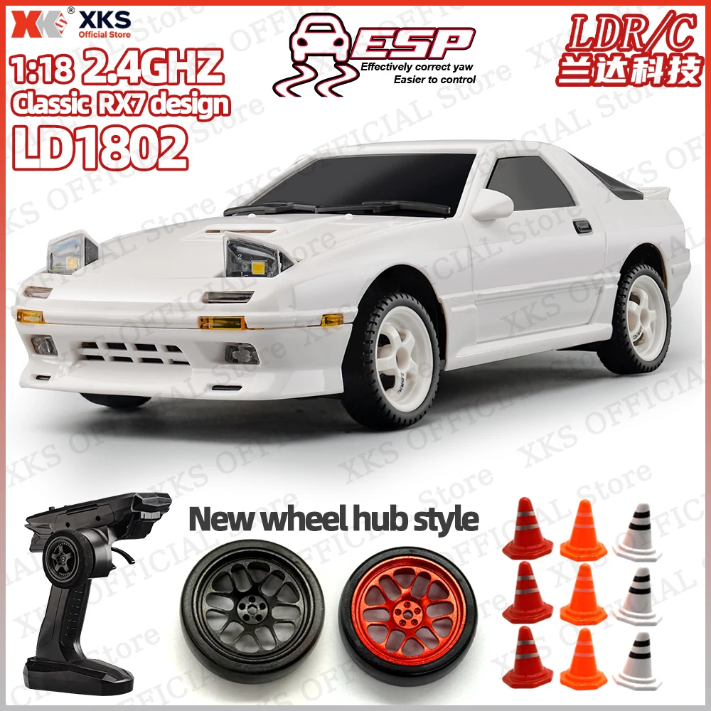 

XKS LDRC LD1802 RX7 1/18 RWD RC car RWD Drift Car 2.4G ESP Gyroscope Anti-Interference with Flip Lights RC Toy