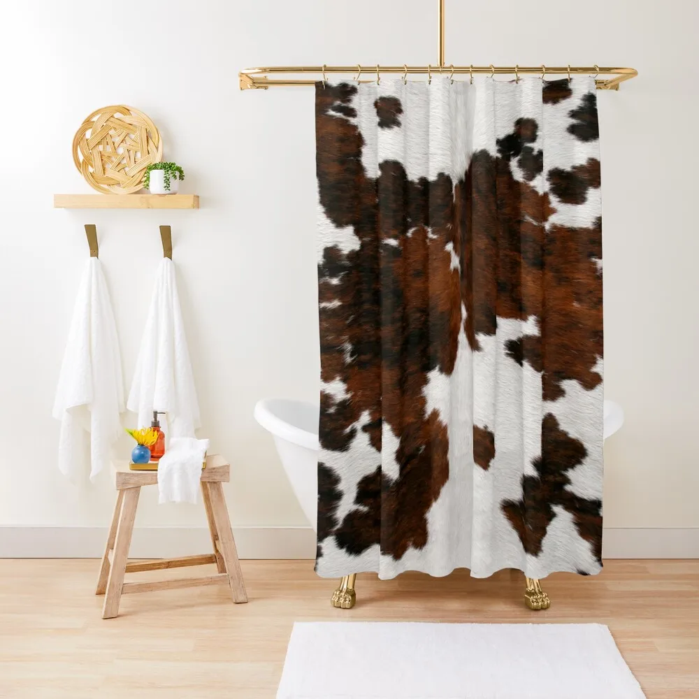 

Поддельный принт коров для крупного рогатого скота (фотография, гладкий принт), занавеска для душа, современный аксессуар, водонепроницаемая занавеска для душа для ванной комнаты, милая занавеска для душа