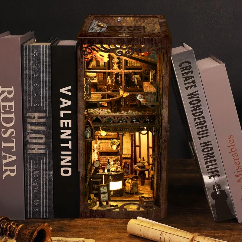 クリスマスウィッシュストア コーヒーミニハウスストーリー DIYドールハウスキット ブックヌック 大人向け クリスマスプレゼント DIYブックヌック