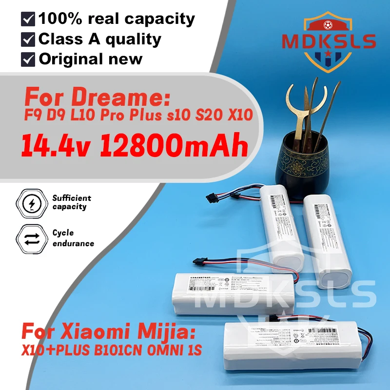 

New 14.4V 12800mAh,Battery X10+PLUS B101CN OMNI 1S for Xiaomi Mijia and Dreame F9 D9 L10 Pro Plus S10 S20 Sweeping Mopping Robot