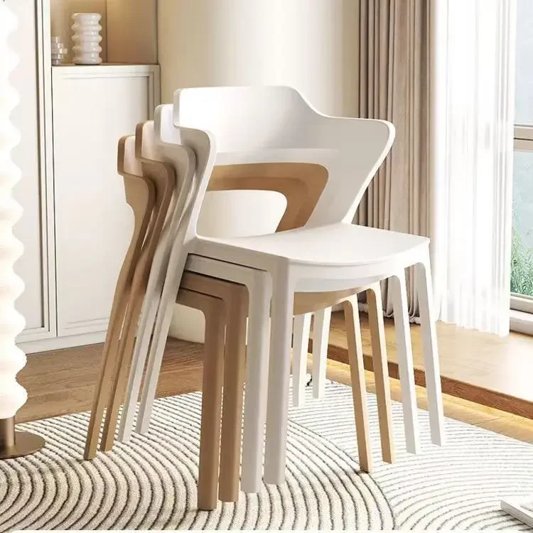 

4PCS Thickened Backrest Plastic Dining Chair for Home Comfort Restaurant Modern Simple Internet Celebrity Nordic Stool