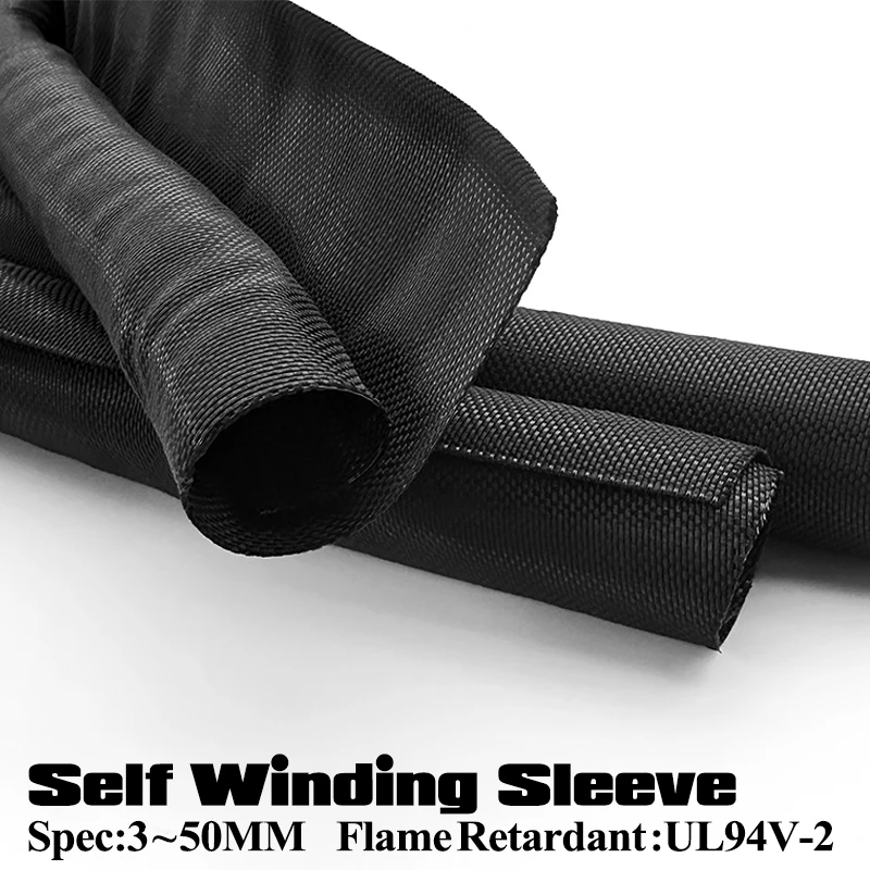 1-5Meter PET Self Closing Sleeving PC Cords Data Line Line Management Nylon Mesh Tube Insulated Cable Casing ID 3mm~50mm