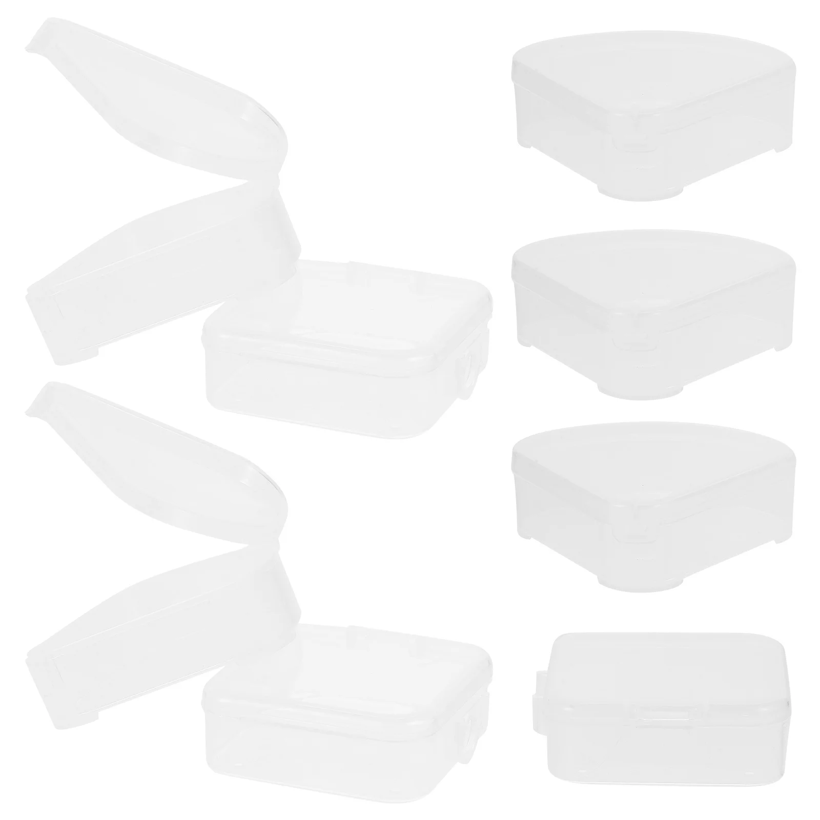 

8Pcs Makeup Sponge Storage Box Small Plastic Triangular Square Powder Puff Case Puff Holder Organizer