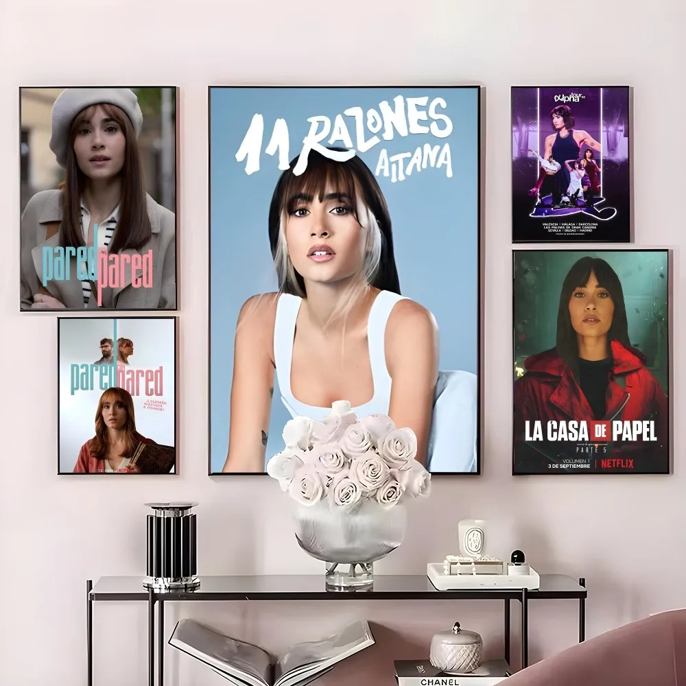 

A-Aitana Ocanaes Singer Classic Movie Poster HD art sticky wall waterproof home living room bedroom bar aesthetic decoration