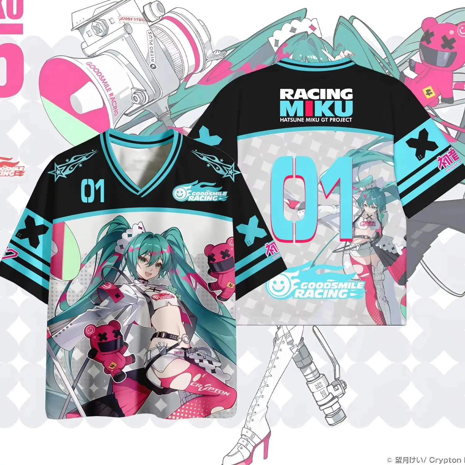 2026/27 New Hatsune Miku Anime Fan Y2K Jersey Summer Casual Fashion Top Summer Anime T-shirt Suitable for Both Men and Women