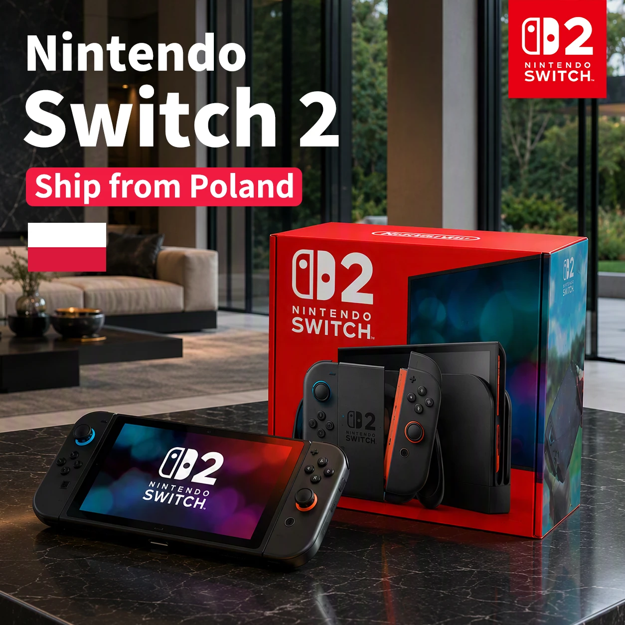 Nintendo Switch 2 Standard Edition Console (EU Plug) - Brand New Sealed. Includes Joy-Con 2, Dock, Grip, HDMI & AC Adapter. Features 7.9" 1080p HDR Screen, 120fps, 256GB Storage, Magnetic Joy-Con.