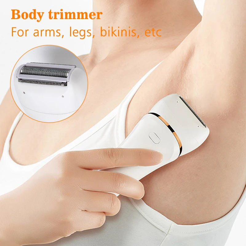 Recortador corporal inalámbrico para depilación de línea de Bikini, con cabezal de afeitado y peine, herramientas para quitar callos de pies recargables 2 en 1