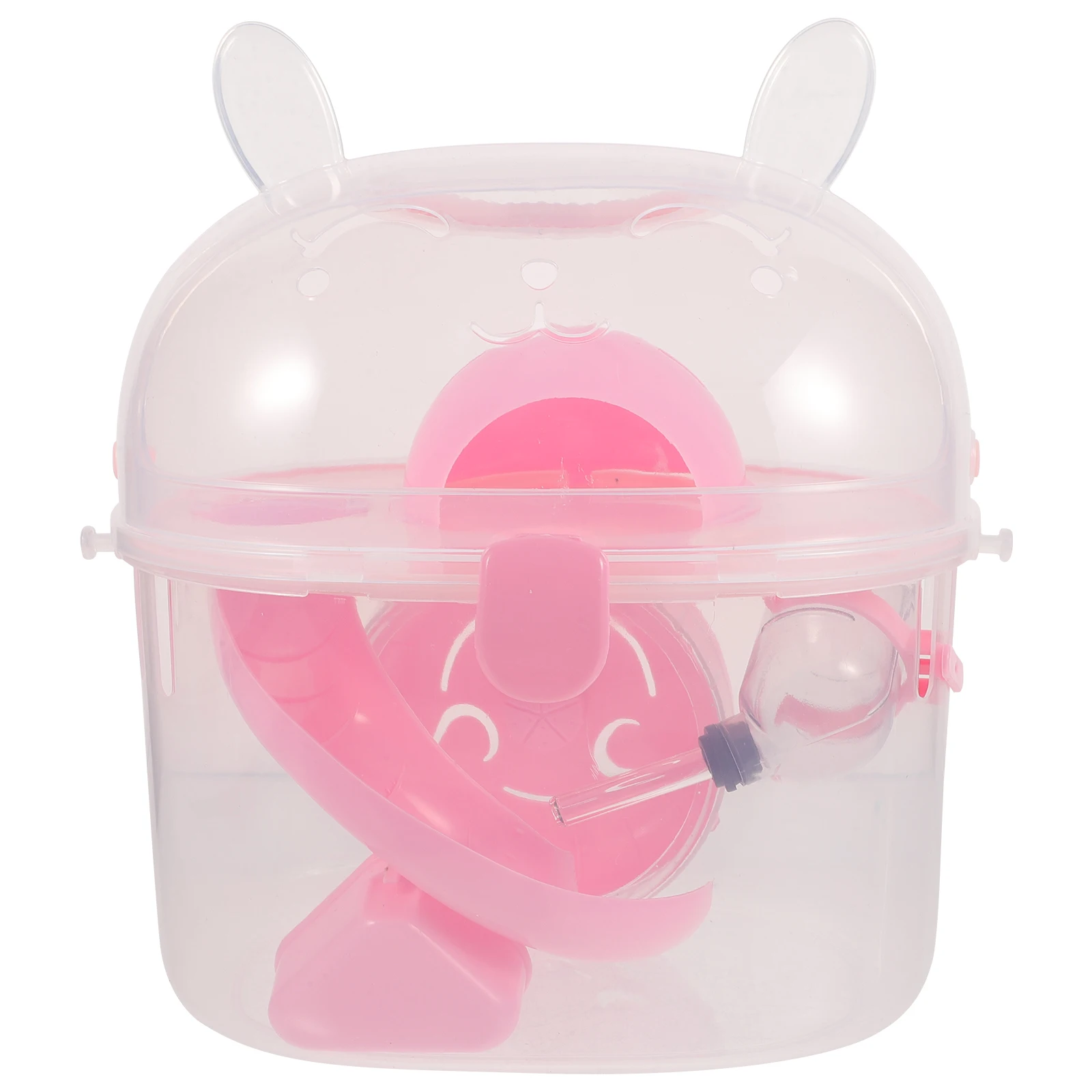 

Hamster Cage Portable Carrier Outdoor Small Animal Pink Pets Carrying Travel Case