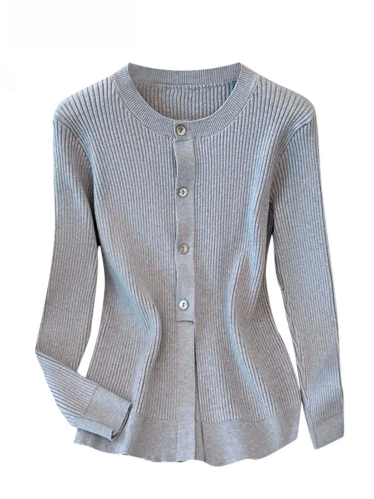 

plus Size Knitted Open Cardigan Sweater Women's Long Sve Slim Fit Waist-Cinching Autumn Faion Outerwear Comfortable Poly...