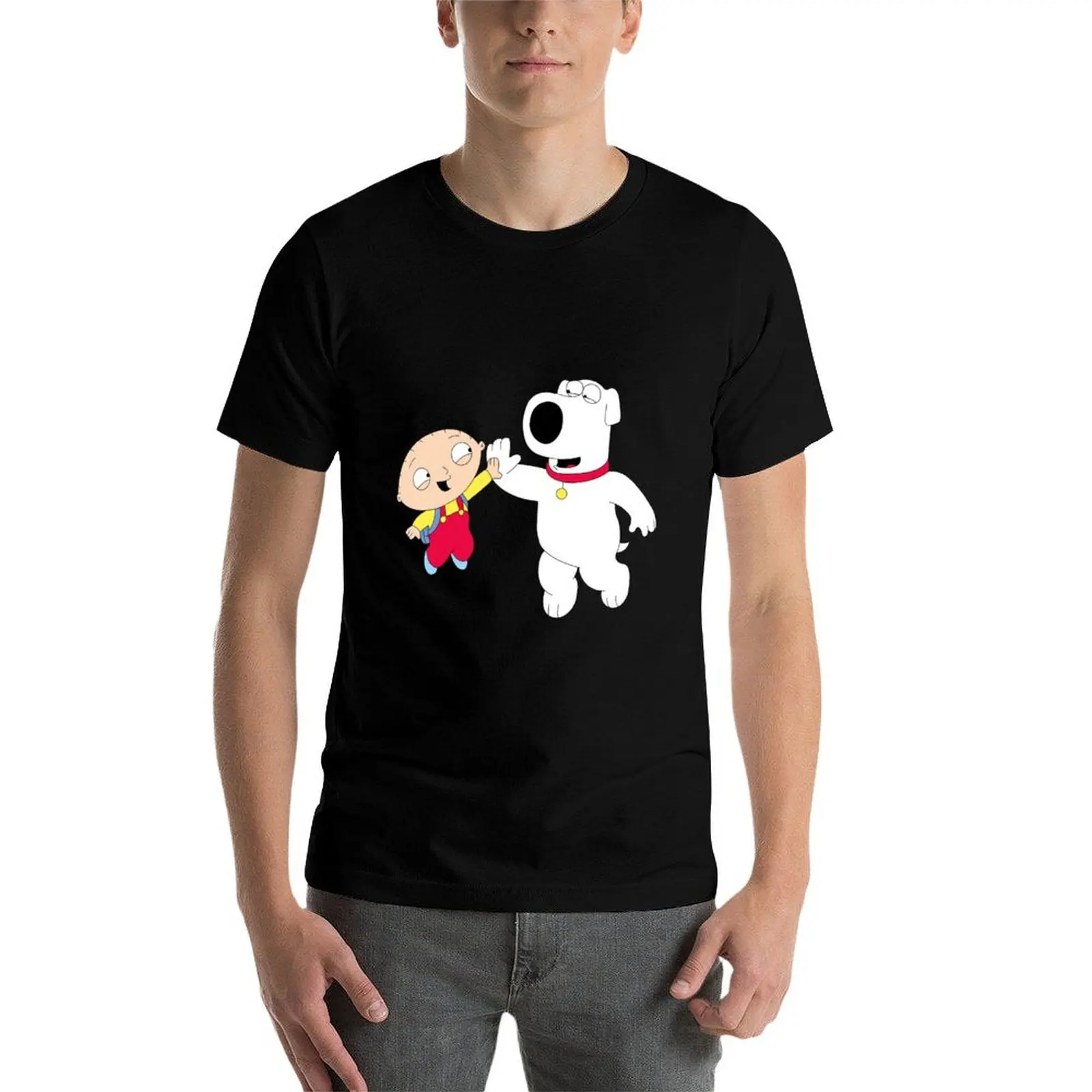 

stewie & brian T-Shirt cotton t shirts high quality t shirt man luxury man t shirt cotton high quality T-Shirt
