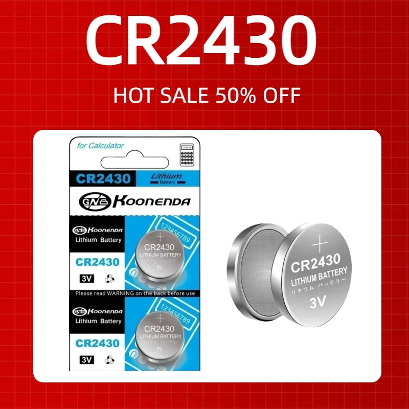 

5pcs CR2430 Lithium Battery 3V 400mah CR 2430 DL2430 BR2430 KCR2430 Button Coin Batteries for Key Clock Toys Watch Remote