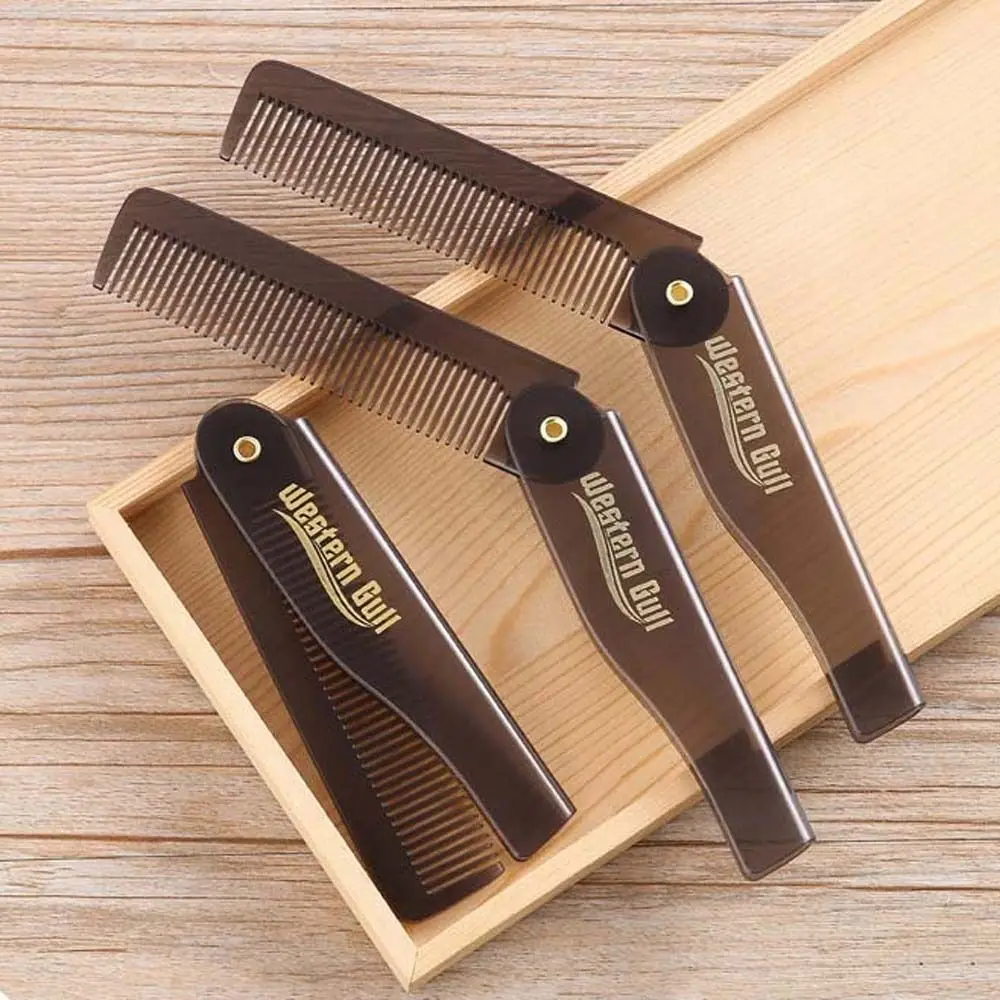

Travel Hairdressing Beard Combs Pocket Size Folding Comb Hair Styling Tool Oil Head Comb Men Hair Brush