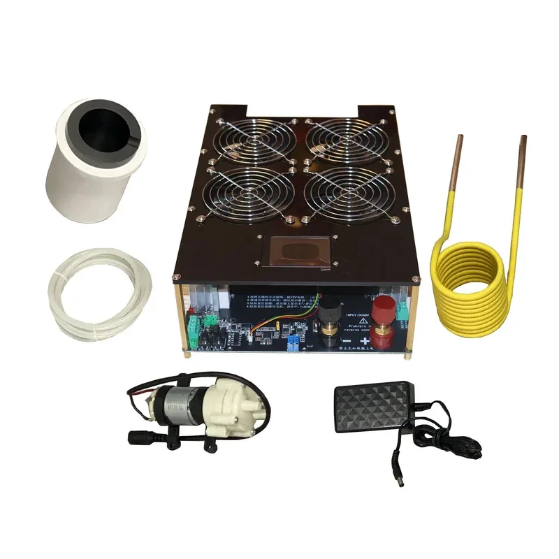 5000W Induction Heating Complete Set Mainboard Heating Coil 150mL Crucible Circulation Pump 12V 2A Power Adapter