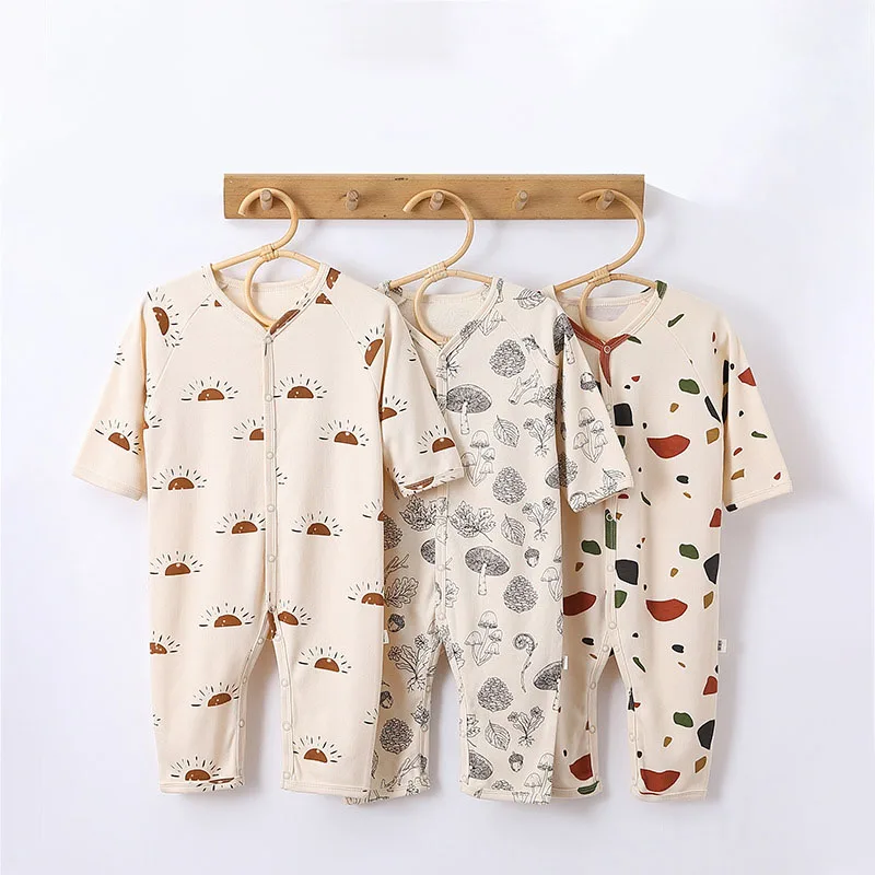 0-24M Newborn Cotton Baby Romper Kid Boy Girl Spring Clothes Summer Long Sleeve Jumpsuit Cute Sweet Outfit