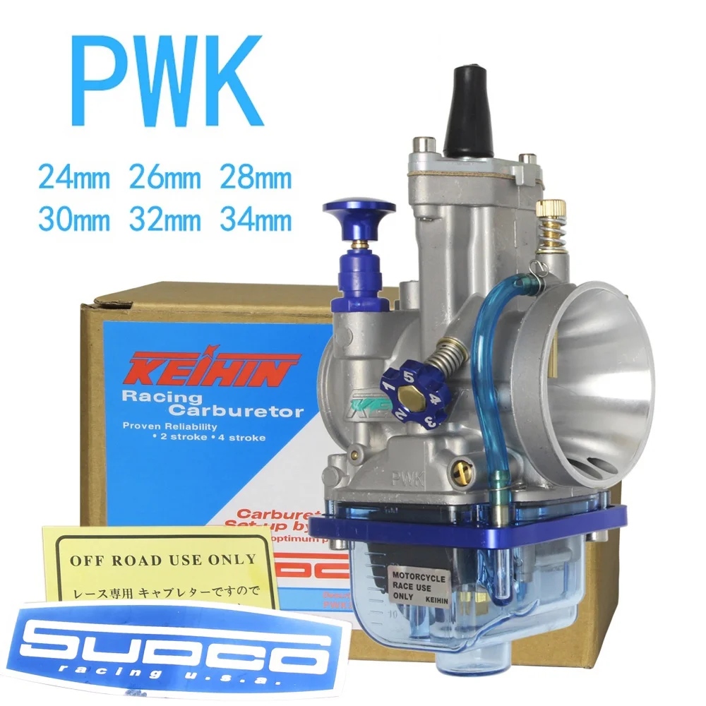 

Universal Motorcycle RACING Carb Carburetor PWK 24mm 26mm 28mm 30mm 32mm 34mm transparent blue bottom cover