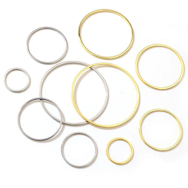 20 sztuk 15/20/25/30/35/40mm 316 ze stali nierdzewnej pozłacane kolczyki pierścienie duże koło ucha drut obręcze wisiorek DIY ocena biżuteria