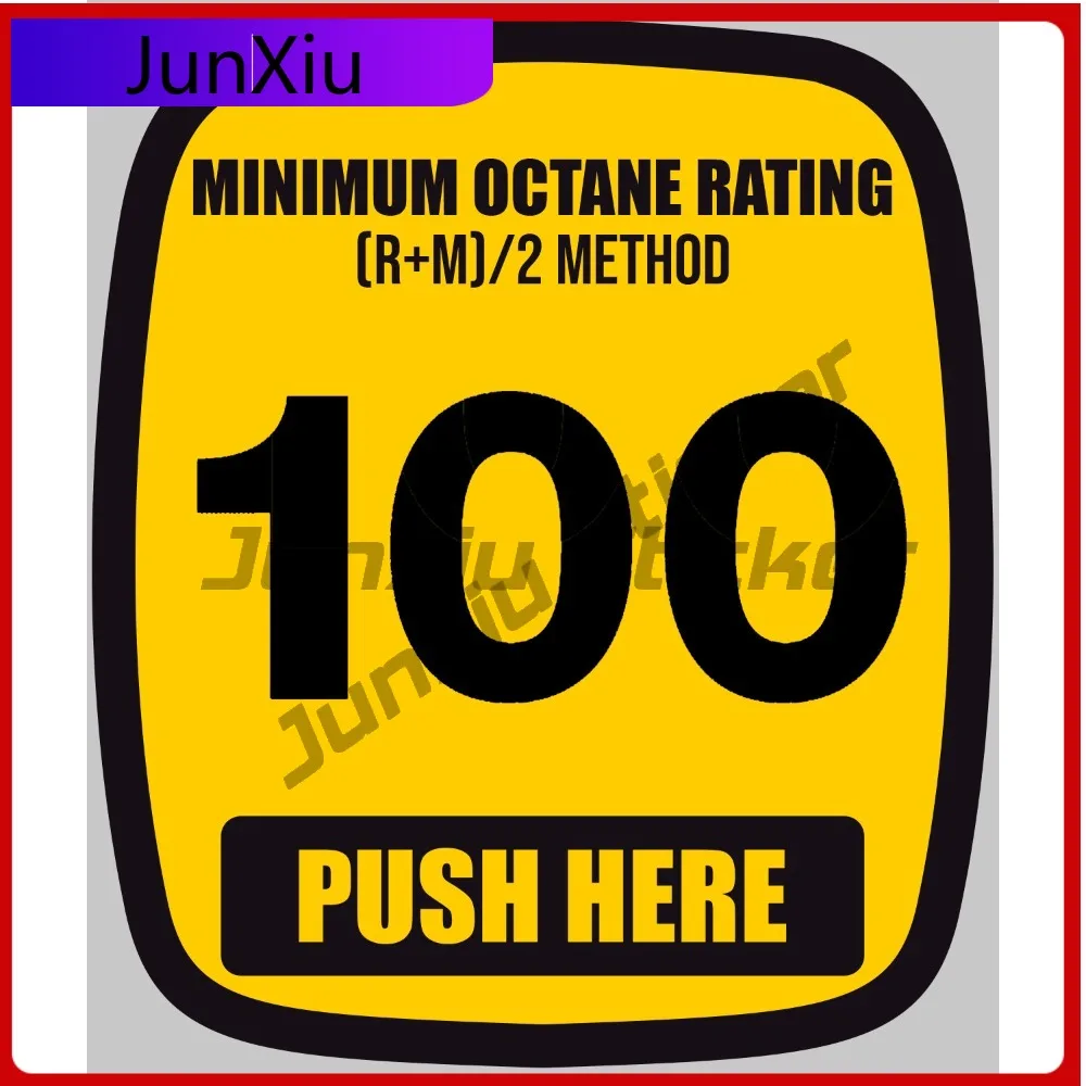 

100 Octane Gas Pump Label Sticker Decorative Minimum Octane Rating Rm2 Method Push Here Vinyl Decal Accessories Personality Pvc