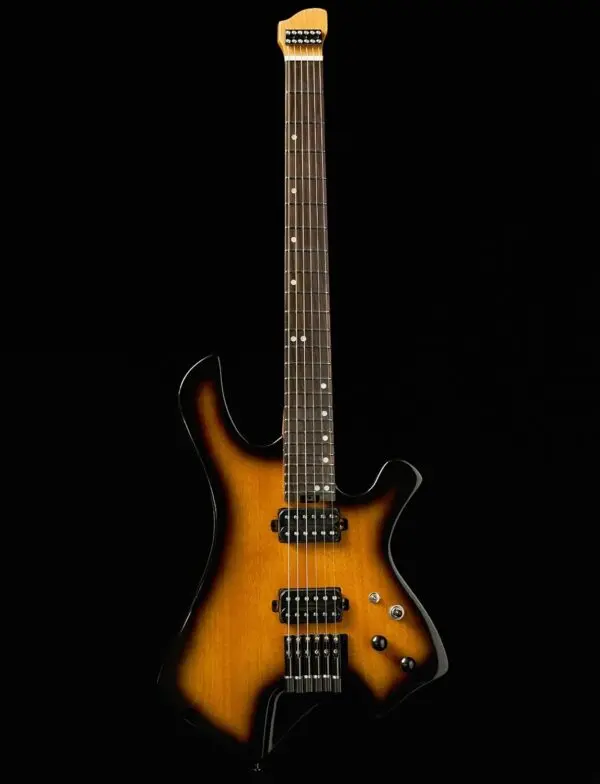 

Censtar Headless Guitar,6 String Solid Body Travel Guitar,Roasted Maple Neck and Mahogany Body Stainless Steel Frets Guitar