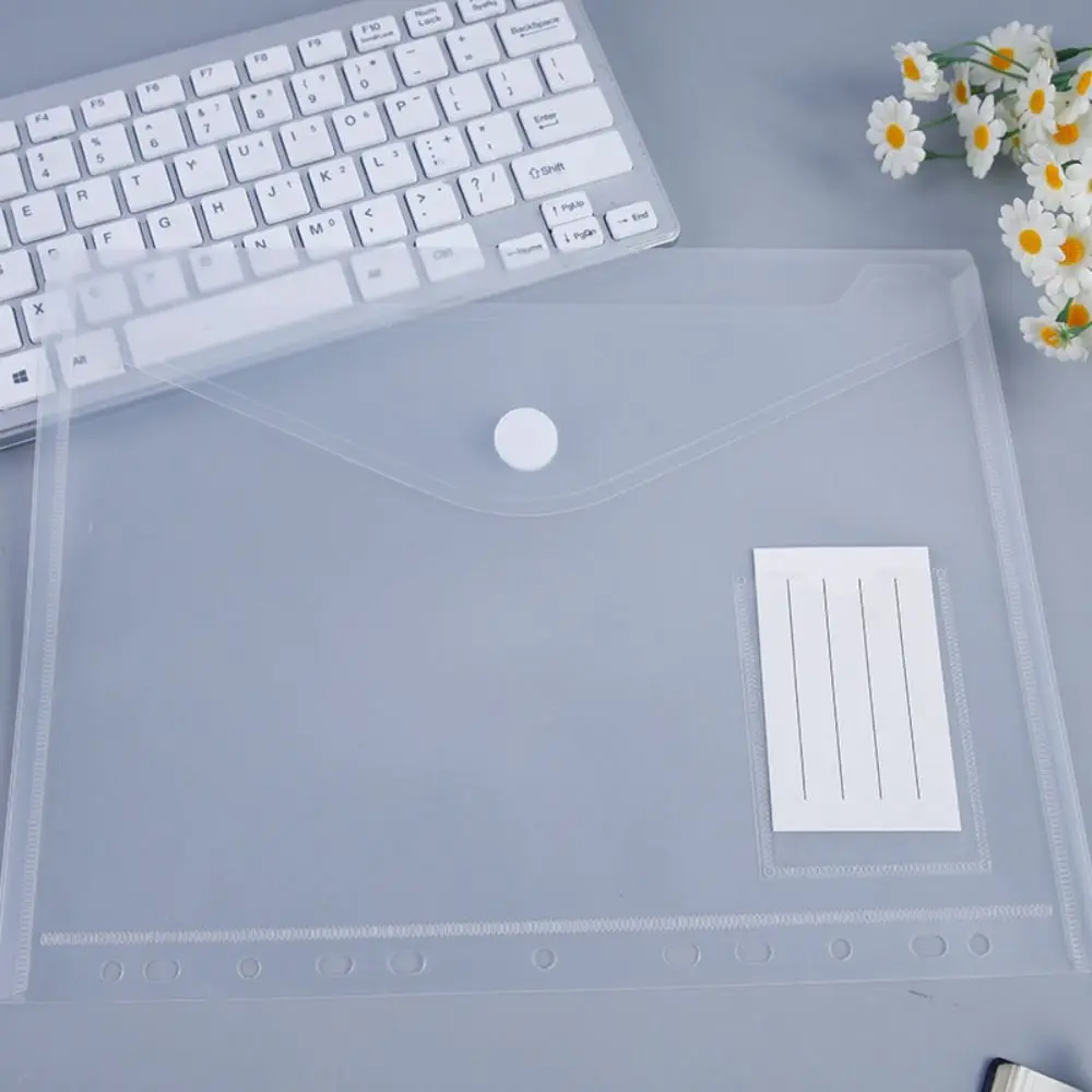 A4 Colorful Transparent File Folders Wallets Document Files With Holes For Ring Binder Folder Envelope Bags For School Office