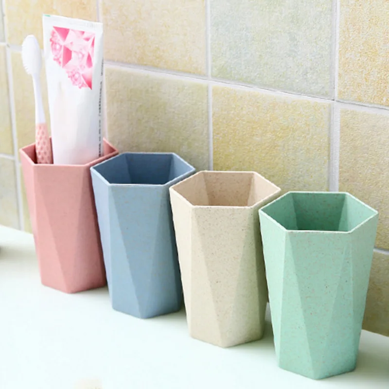 Lamgool Bathroom Plastic Mouthwash Cup Coffee Tea Water Mug Home Travel Simple Solid Color Toothbrush Holder Drinkware Cup