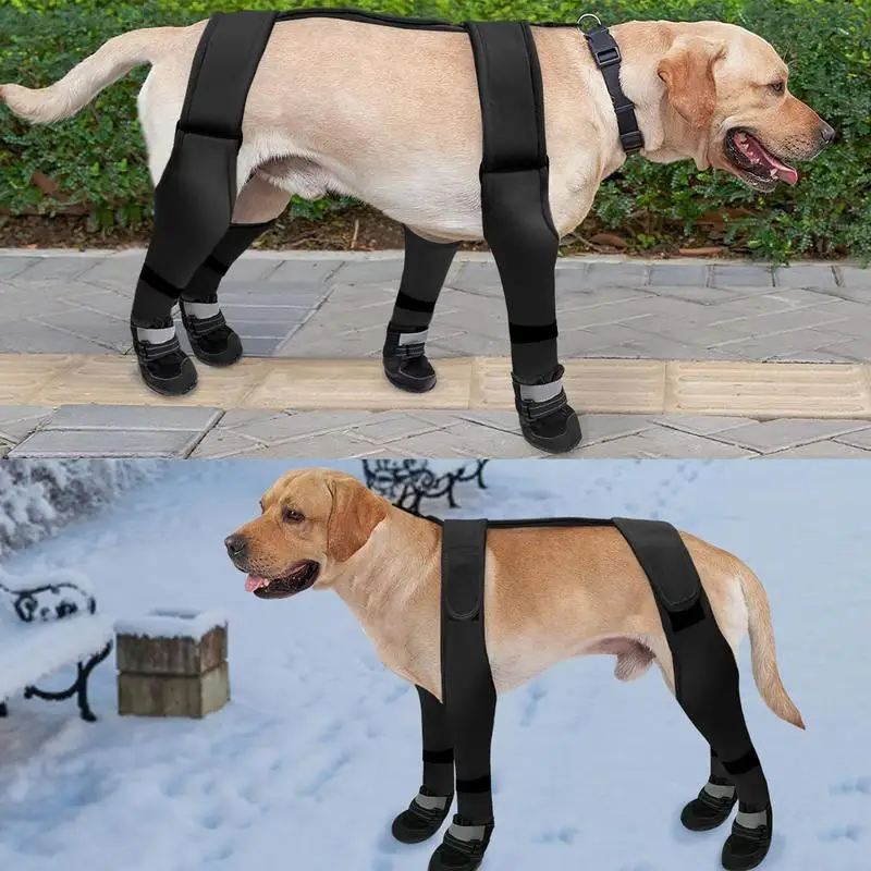 Waterproof Dog Shoes Adjustable Dog Boots Anti-Slip Pet Paw Protector For Dogs Dirty-Proof Outdoor Running Suspender Boots