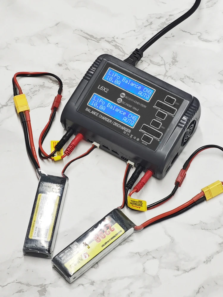 L6 DUO Lipo Battery Charger AC 150W DC240W 10A Dual Channel DC RC Discharger For LiPo LiHV LiFe Lilo