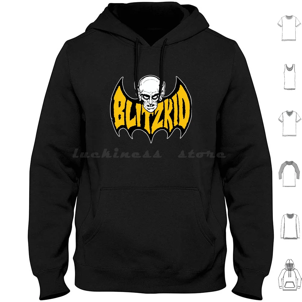 Horror Punk Band Adolescente Bat Sudaderas con capucha Manga larga Horror Blitzkid Horror Punk Música Punk Acción Blitz Psychobilly Death