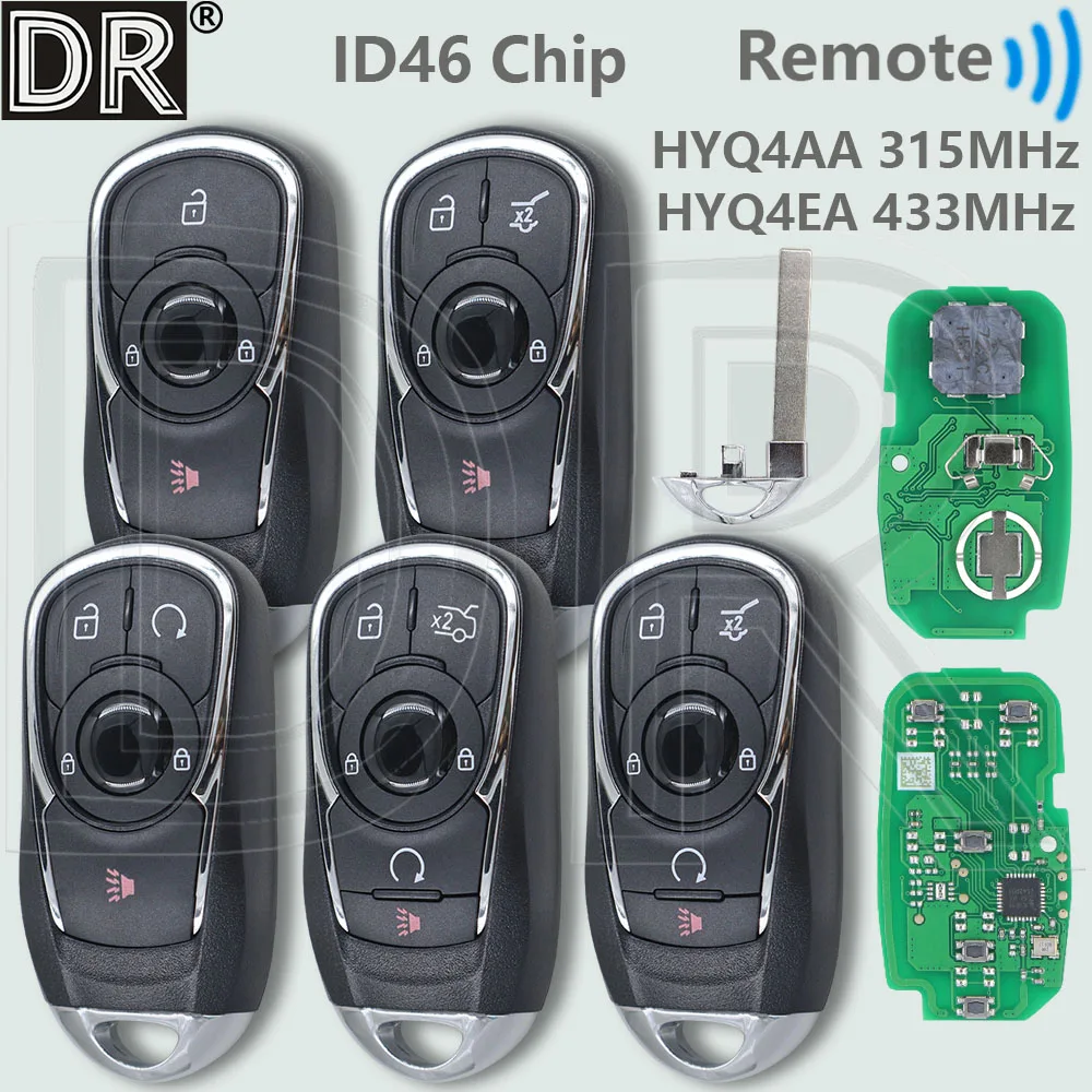 

Чип DR ID46 HY4AA/AS HYQ4EA/ES 315/433 МГц, умный автомобильный дистанционный ключ для Buick Regal Enclave Encore GX Lacrosse Envision 2017-2023