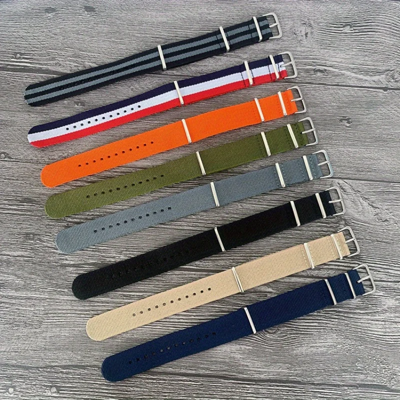 Nylon Watch Strap 22mm Canvas Replacement Watch Band Stainless Steel Buckle Waterproof Sports Wristband For Men Women Watches