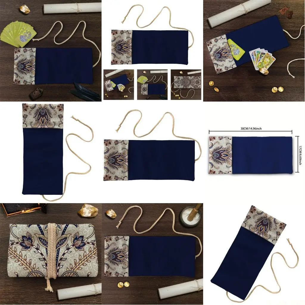 

M5TC Table Divinations Card Organizers Game Card Bag Foldable Tarots Card Sleeve Rolls Up Card Bag Game Card Storage Pouches