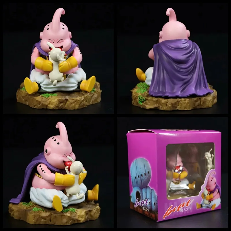 

13CM DRAGON BALL SAIYAN GK DEMON MAN BUO FAT BUO LICKINGDOG SCENE HANDMADE ANIME PERIPHERAl Pvc Action Figures Statue Collection