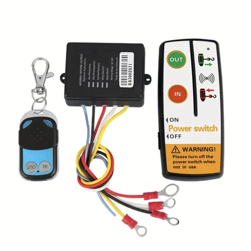 Imagen 1 del producto Junehome Kit de control remoto de cabrestante versátil - 12/24 V, 433 MHz, fácil ajuste para jeeps, vehículos todo terreno, SUV y camiones, funcionamiento confiable