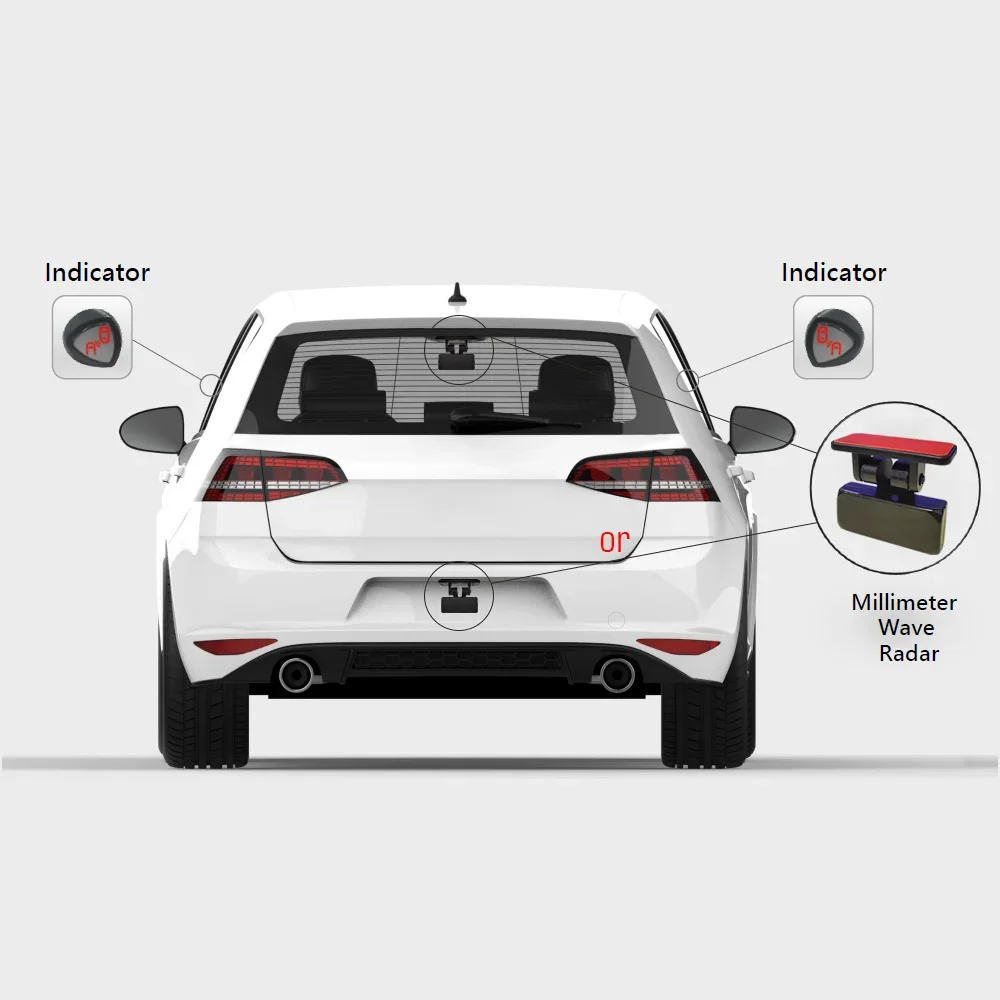 

77ghz one radar two sides car detection blind spot system to monitor blind spots on both sides